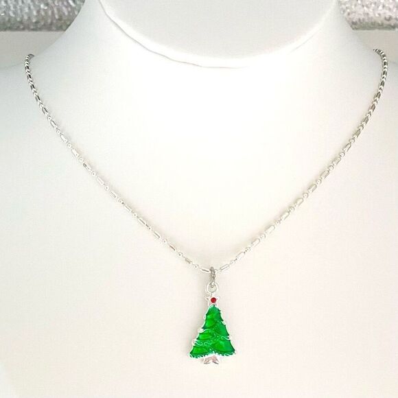 ATP Christmas Tree Necklace with 925 Silver Chain - Picture 4 of 8